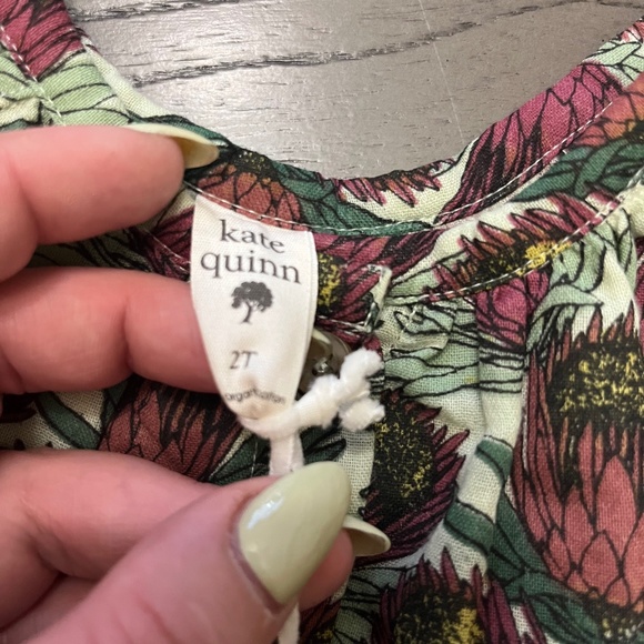 B9 KQuinn  🆕 GATHERED RUCHED TIE DRESS | LARGE PROTEAS | ORGANIC COTTON GAUZE - Picture 3 of 4